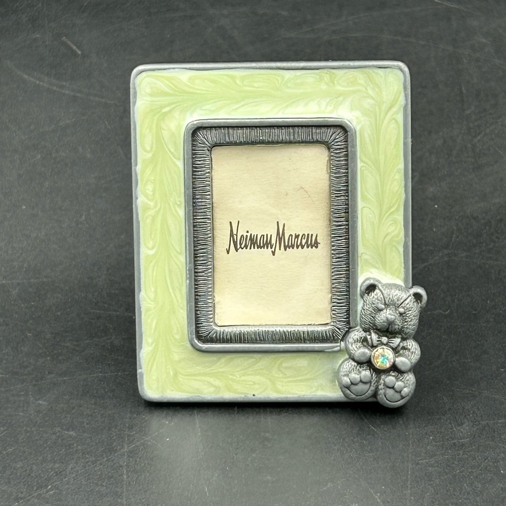Jay Strongwater Light Green and Silver Bear Frame
